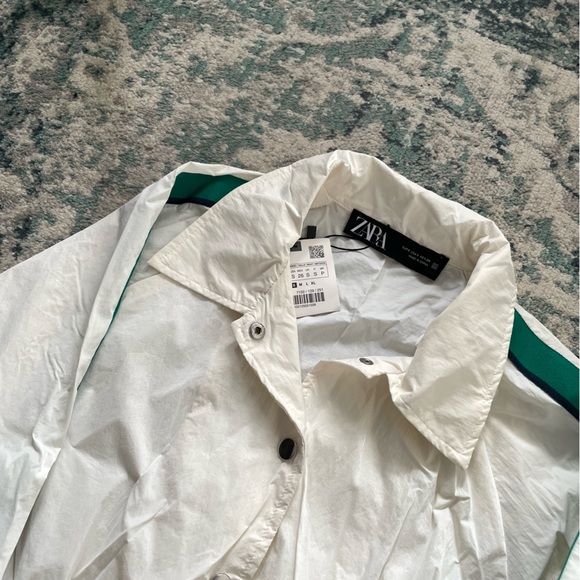 SOLD Zara Varsity Style Cropped Rain Jacket - Picture 2 of 4